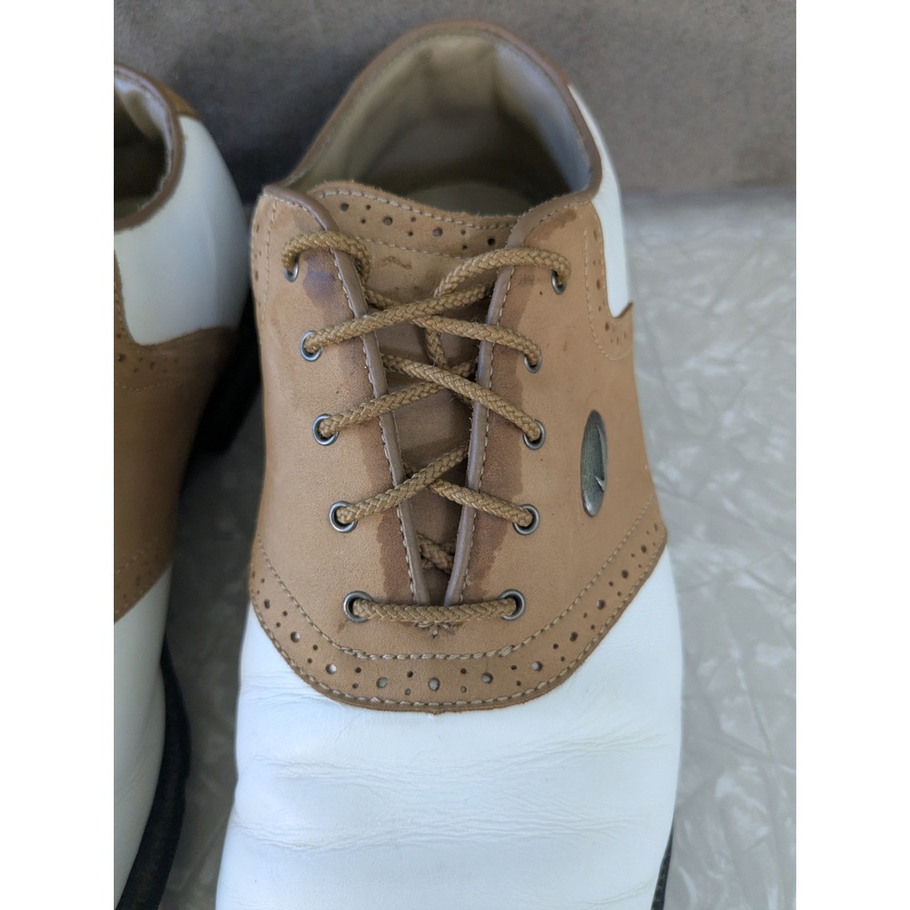 Nike Zoom Air Kempshall Golf Shoes White Tan Saddle Oxford Spikeless Vintage Sz8 - Picture 8 of 10